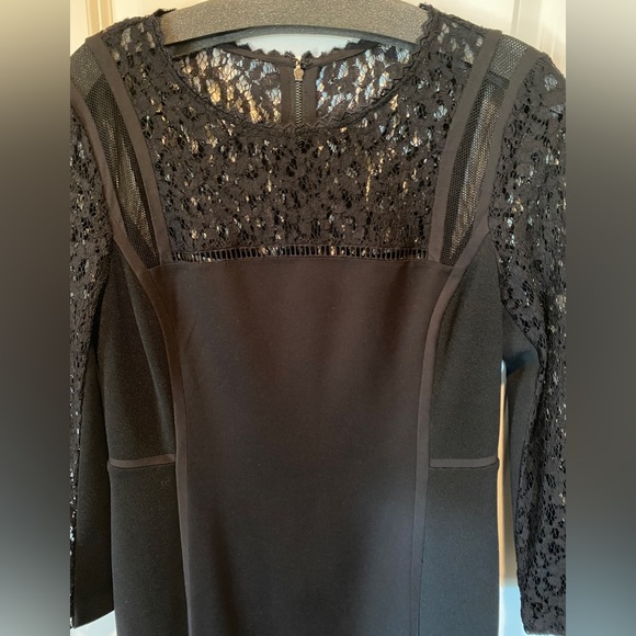 Rebecca Taylor Lace Combo Black Dress size 10 - Picture 4 of 8